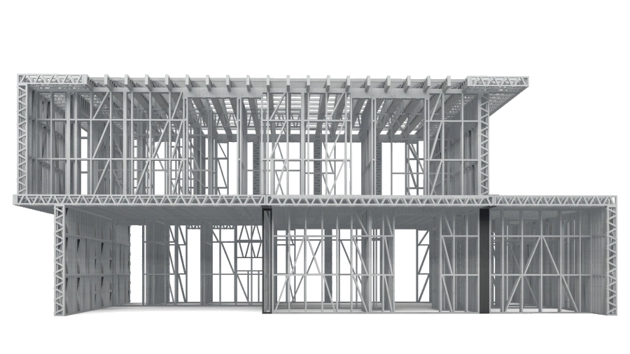 Render of a shed's frame