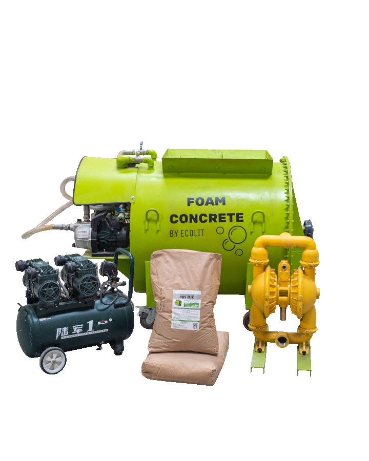 Ecolit production facility showing concrete manufacturing and equipment for reliable construction solutions